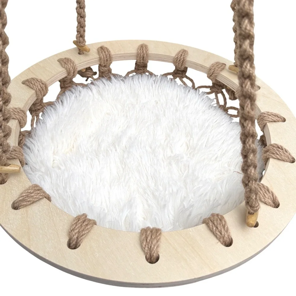 Macrame Cat Hammock Hanging Pet Bed Boho Furniture Swing Cat Lover Gift